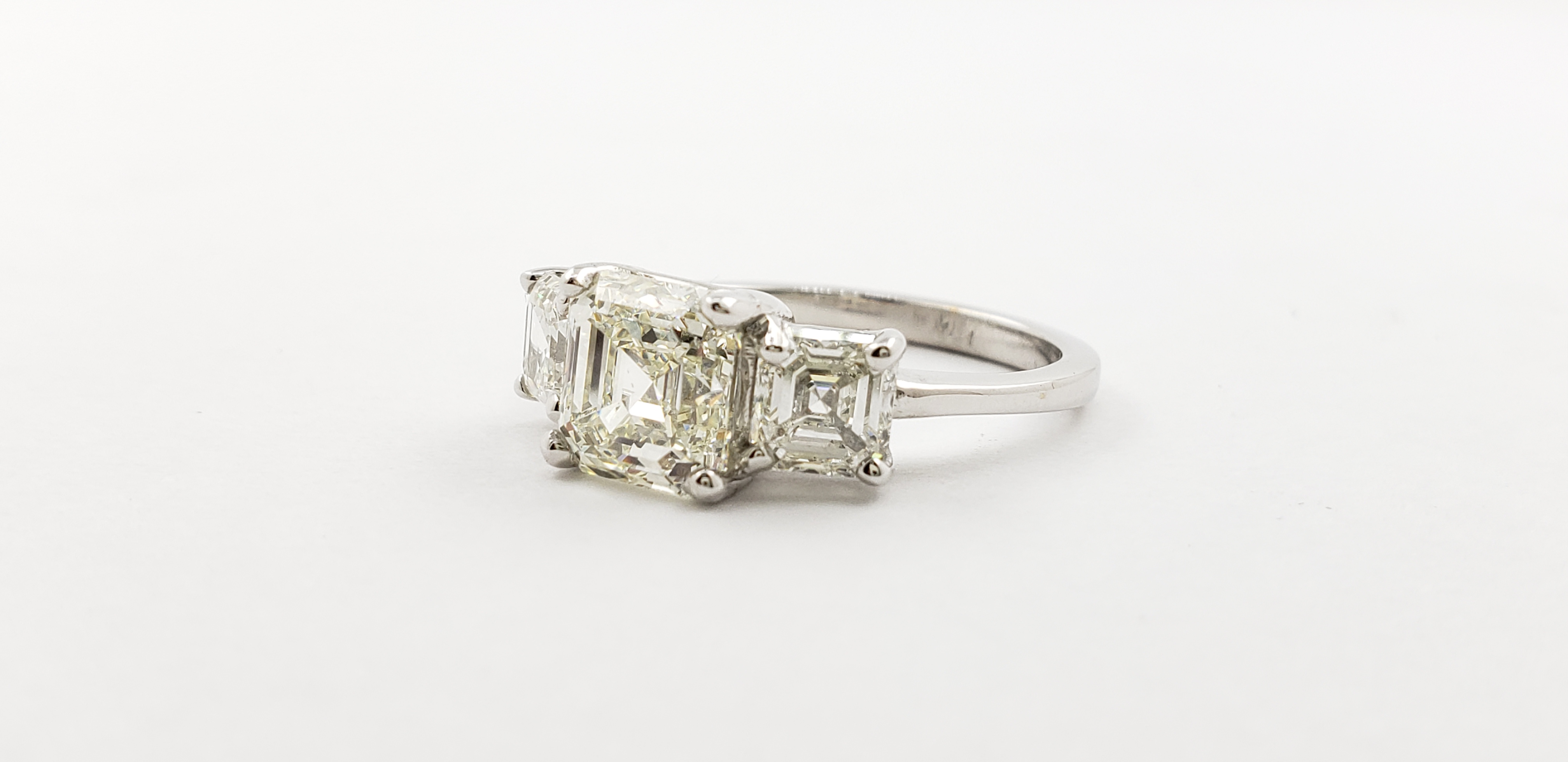 Three-Stone Asscher Cut Diamond Ring